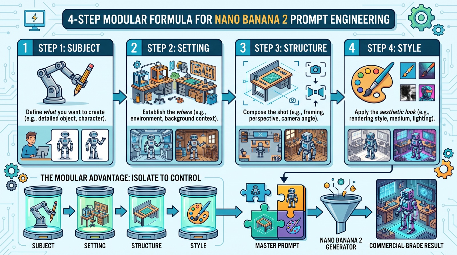 Infographic of the four-step prompt formula