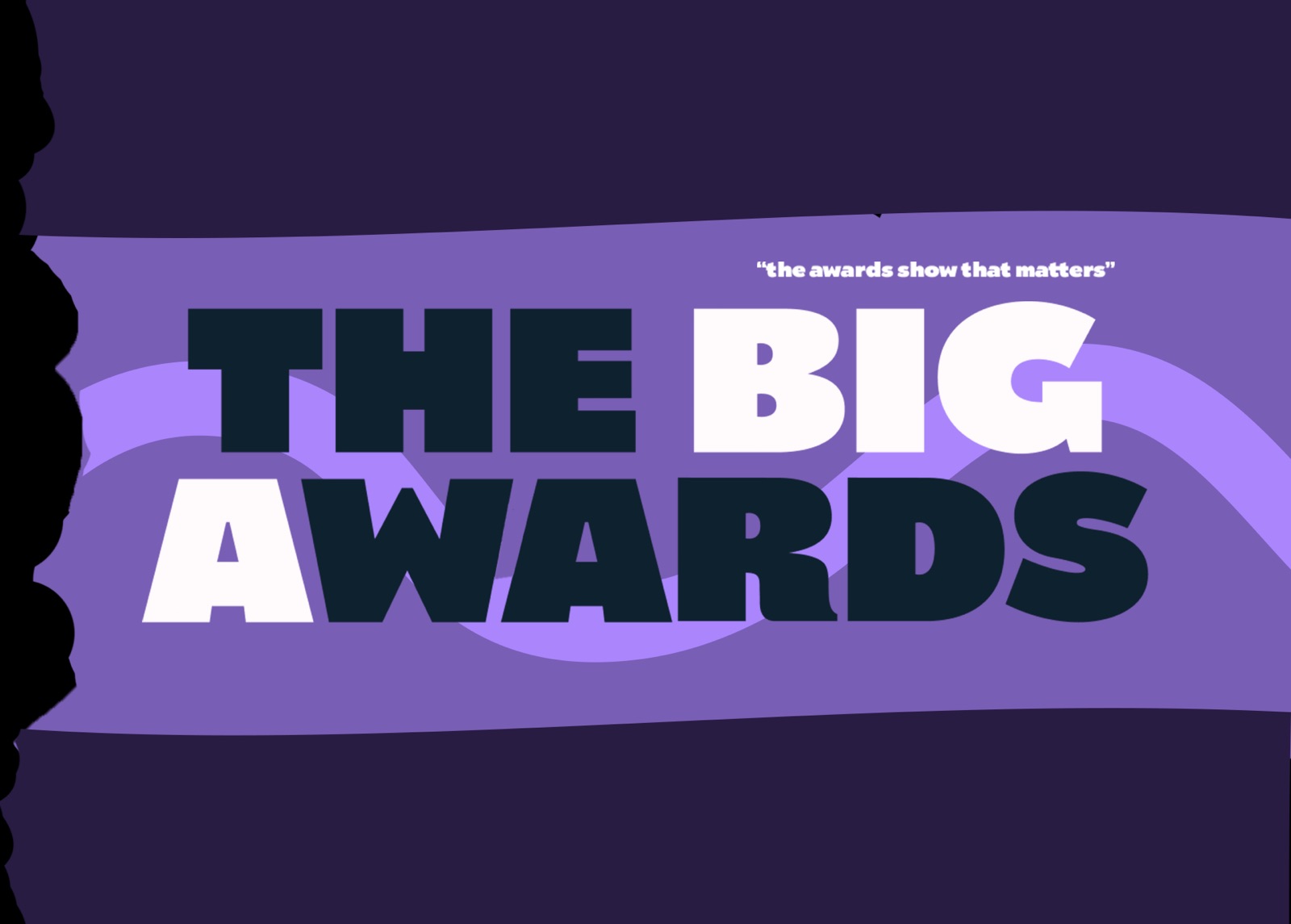 The Big Awards title card in purple