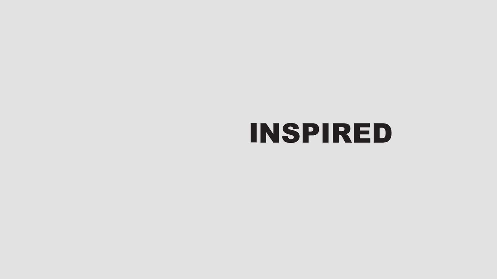 End card with the single word INSPIRED