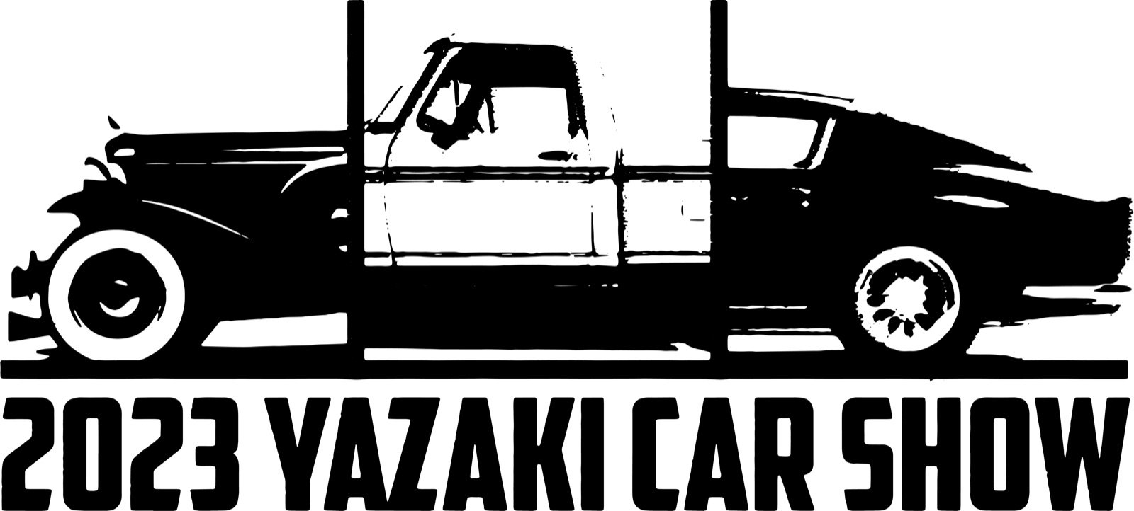 Black and white truck silhouette logo for the car show
